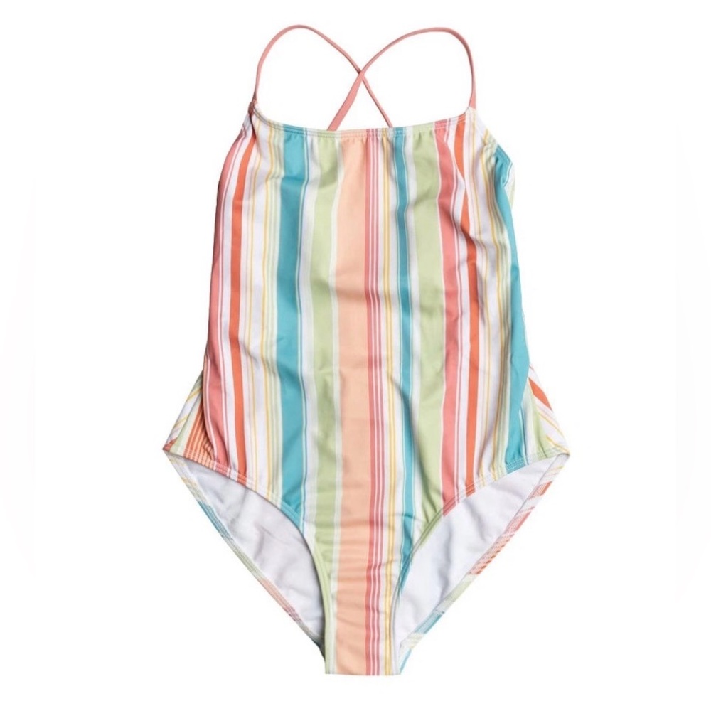 Roxy - GIRLS SIESTA STRIPE ONE-PIECE SWIMSUIT Size 10Y